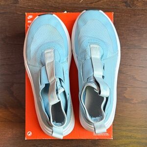 Nike Kids Slip-On Sneakers in Light Blue and White.  Size 6Y.